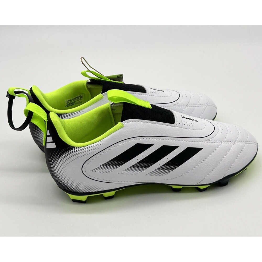 adidas Goletto IX Laceless Firm/Multi-Ground Soccer Cleats Kids Size 3 - White